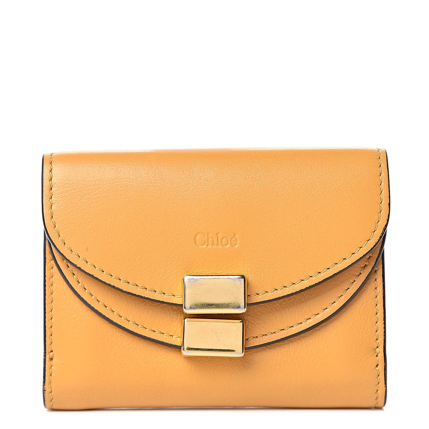 Chloe Smooth Calfskin Georgia Square Wallet Sunflower 1 of 9