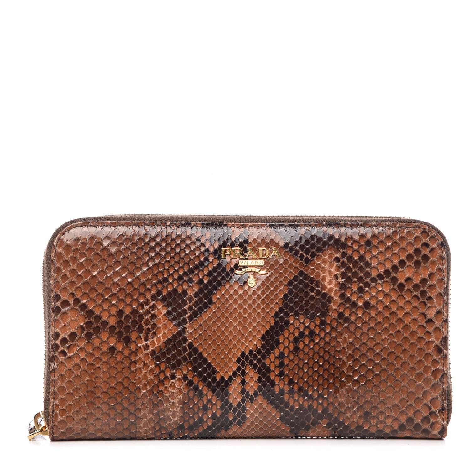 Prada Python Zip Around Wallet Brandy 1 of 10