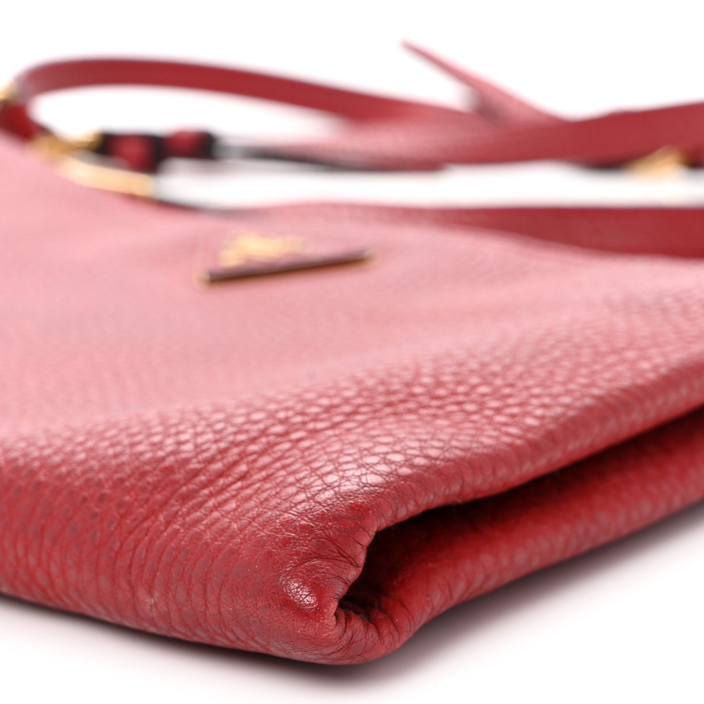 Vitello Daino Zippered Crossbody Bag Rosso