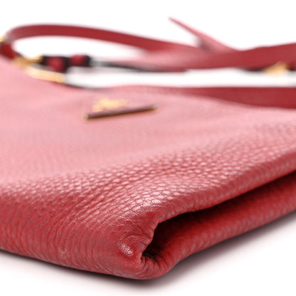 Prada Vitello Daino Zippered Crossbody Bag Rosso 11 of 12