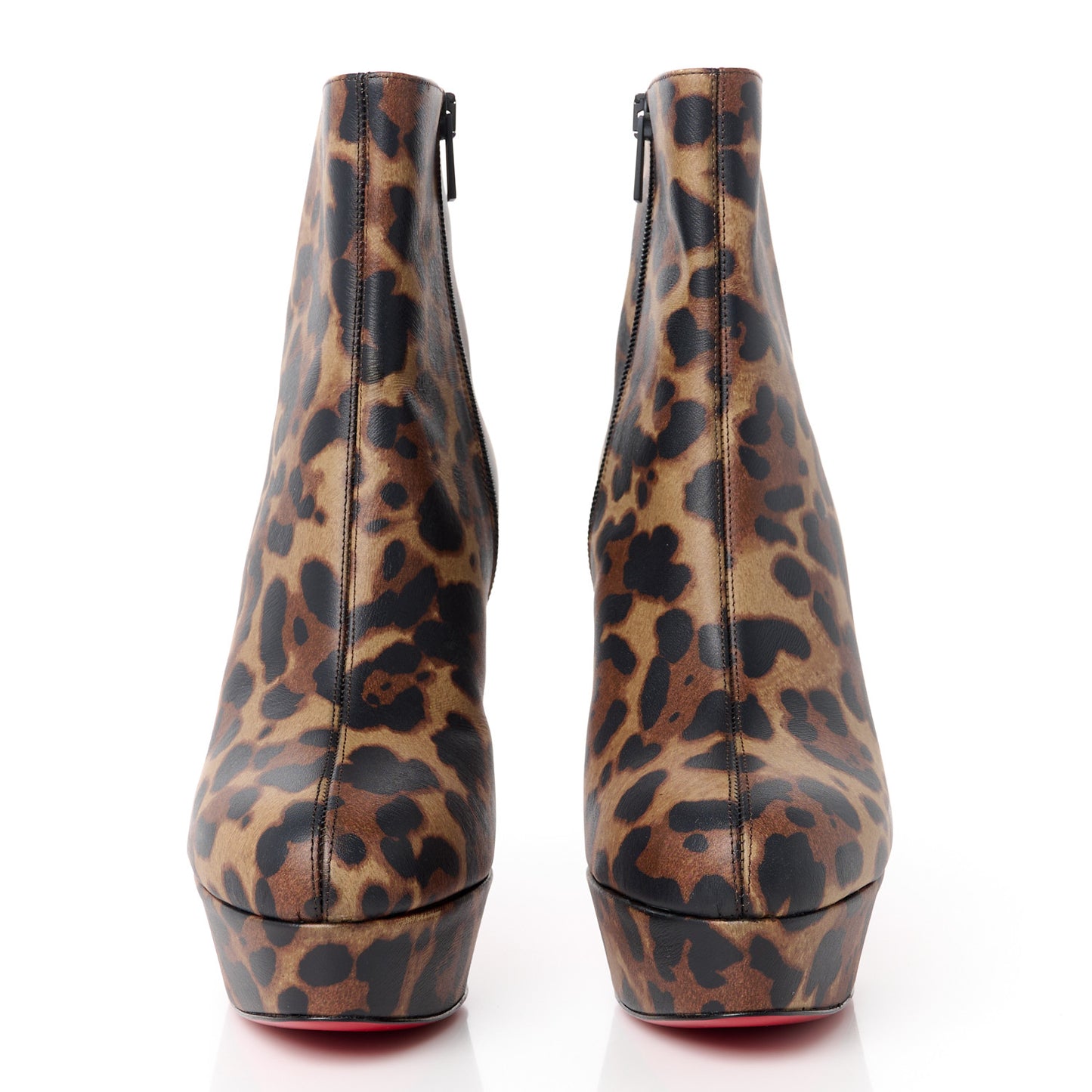Calfskin Leopard Print Bianca 120 Ankle Boots 38 Brown