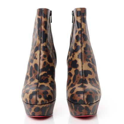 Christian Louboutin Calfskin Leopard Print Bianca 120 Ankle Boots 38 Brown 2 of 8