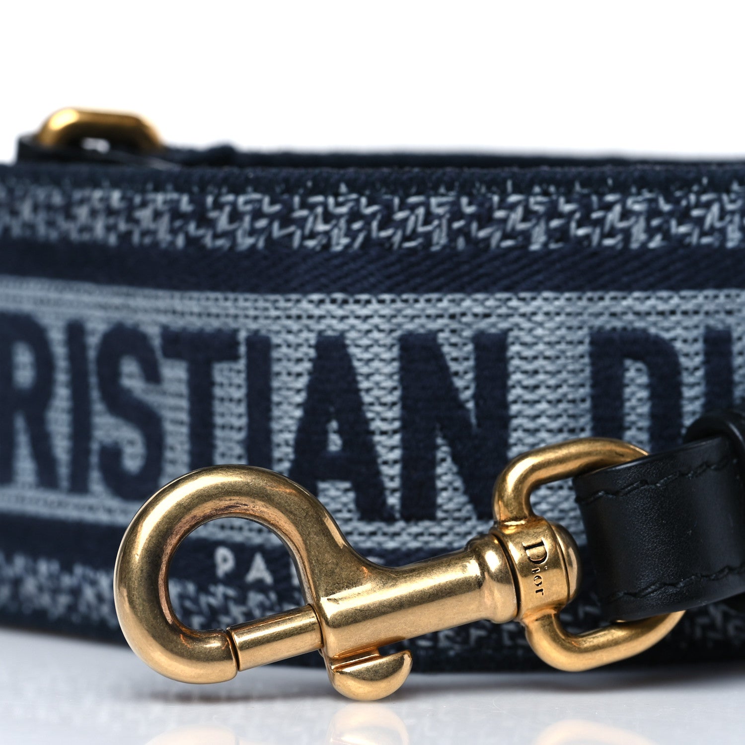 Christian Dior Canvas Embroidered Shoulder Strap Blue 2 of 4