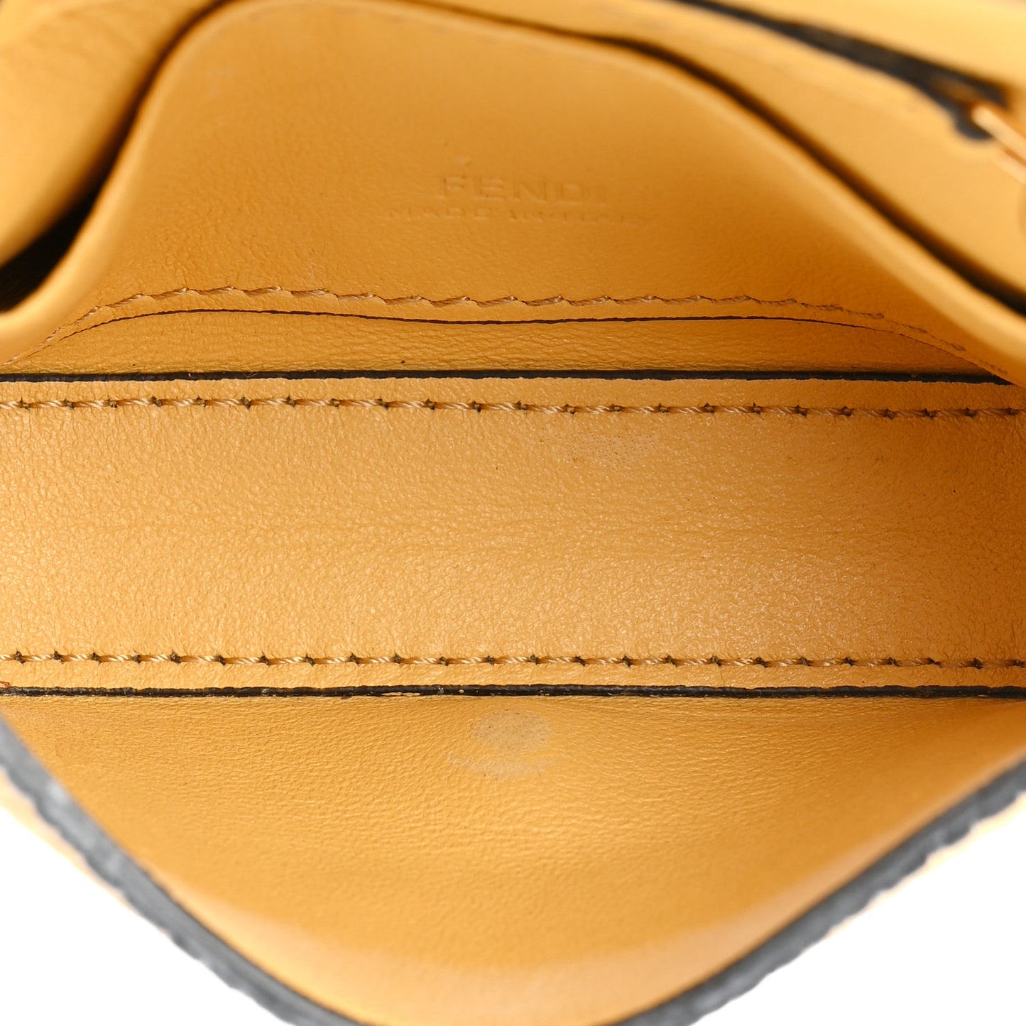 Cuoio Romano Scented Nano Baguette Charm Giallo Fendi