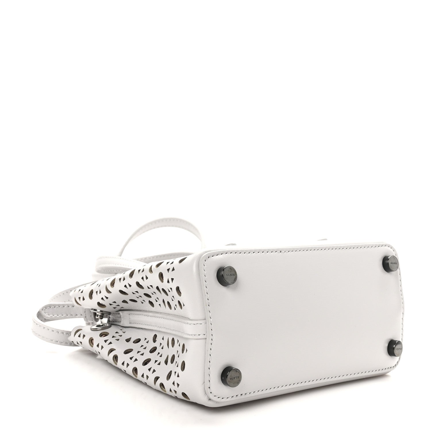 Alaia Calfskin Vienne Wave Mina 16 Bag Gris Perle 4 of 9