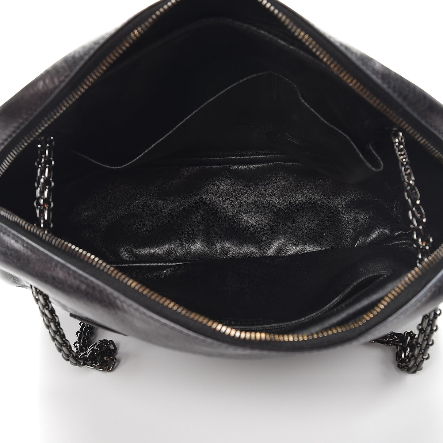 Metallic Aged Calfskin Quilted Medium Reissue Camera Case Black