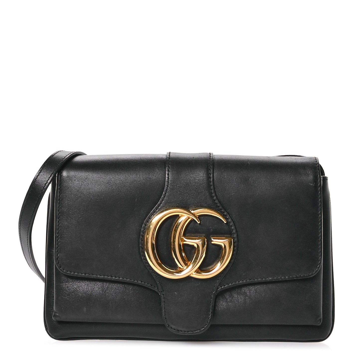 Vitello Palmellato Lux Small Arli Flap Shoulder Bag Black
