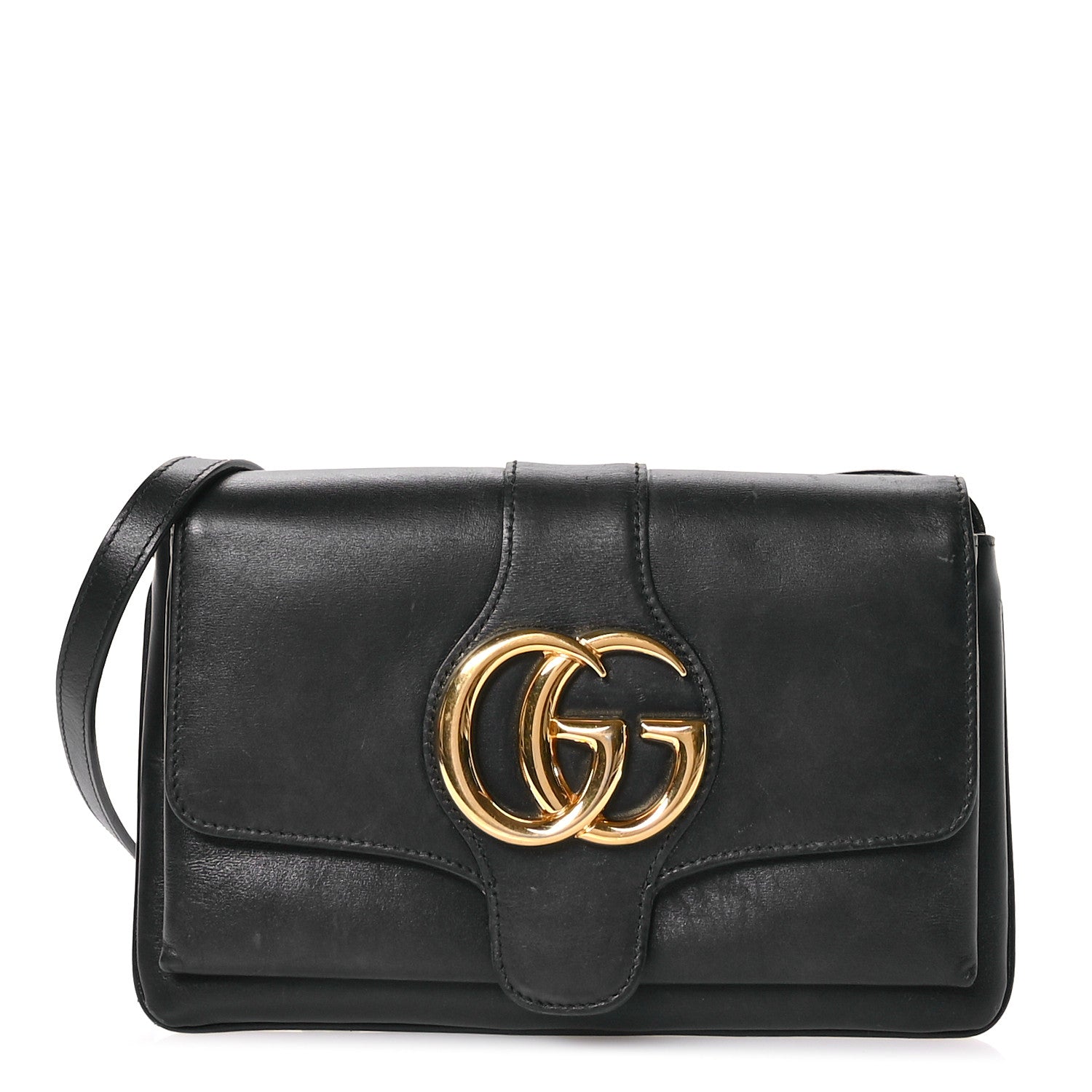 Gucci Vitello Palmellato Lux Small Arli Flap Shoulder Bag Black 1 of 13