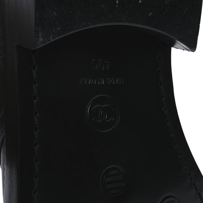 Chanel Shiny Calfskin Lace Up Combat Boots 40 Black 7 of 8