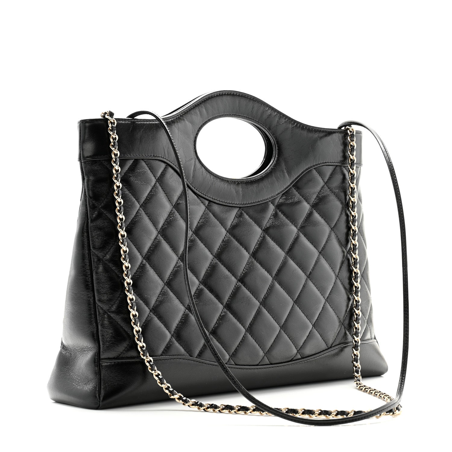 Chanel Shiny Lambskin Quilted 31 Shopping Bag Black 3 of 11