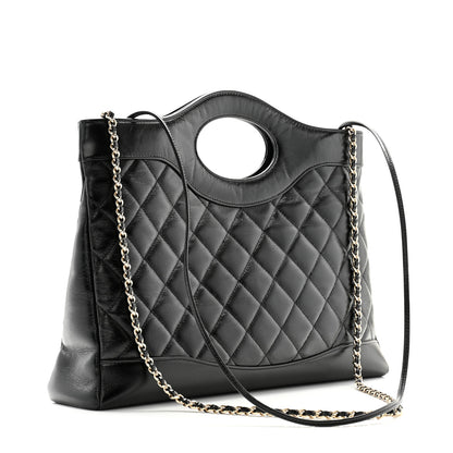 Chanel Shiny Lambskin Quilted 31 Shopping Bag Black 3 of 11