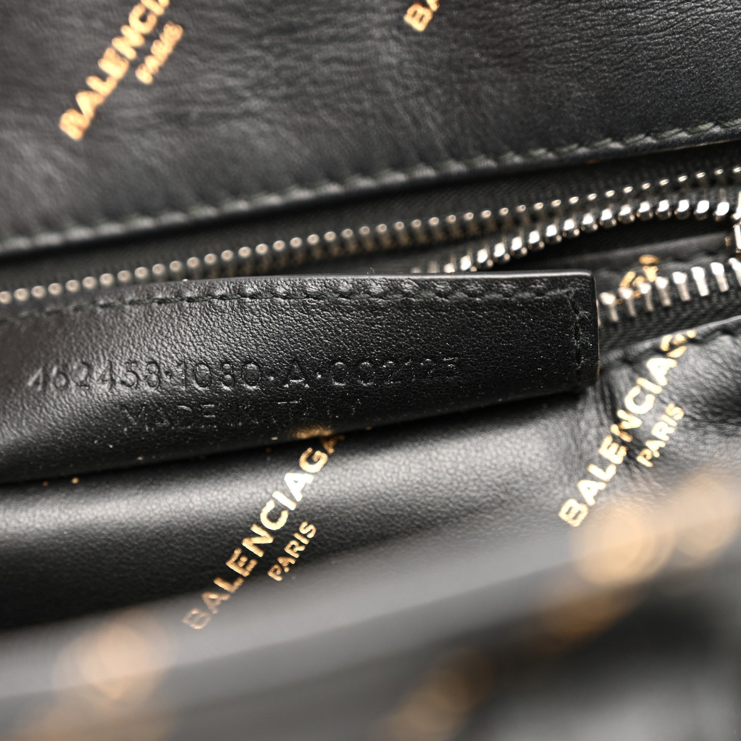 Calfskin Allover Logo XS Bazar Shopper Tote Black Gold