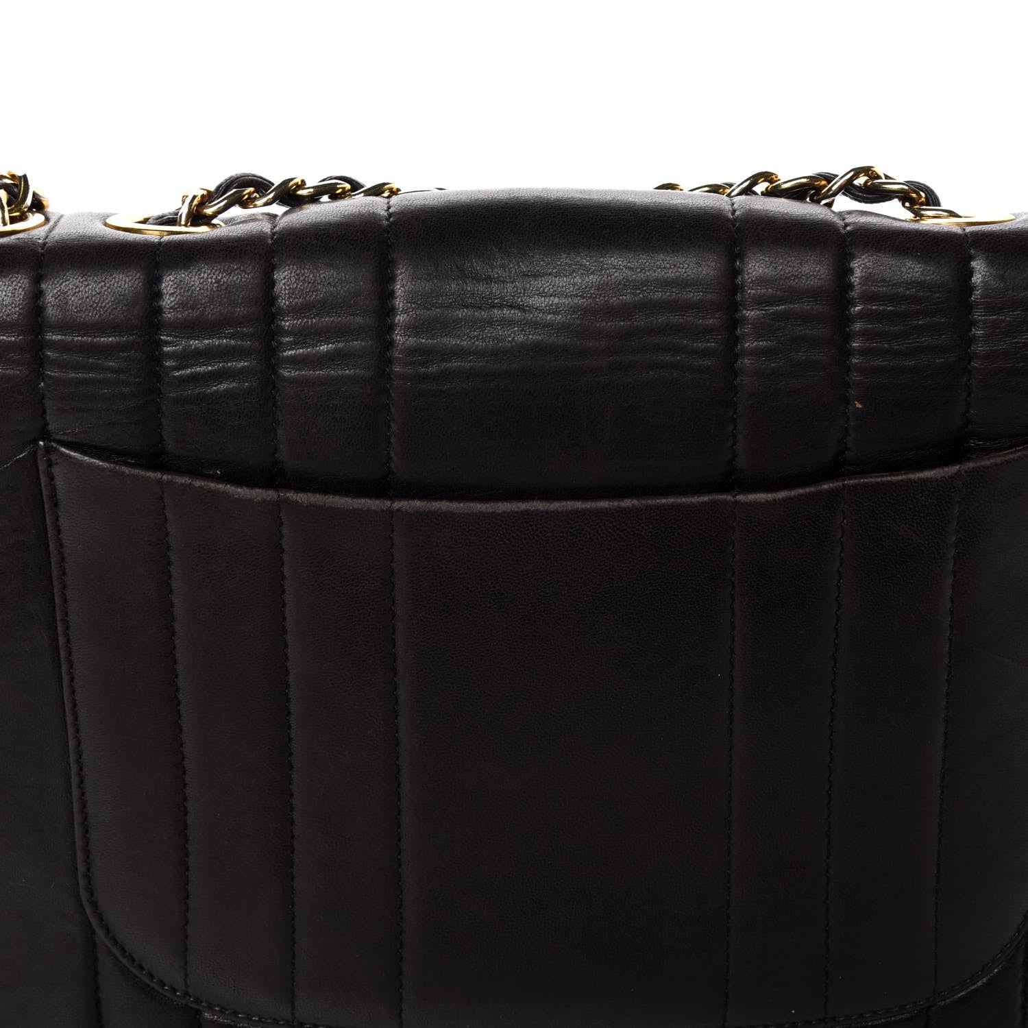 Chanel Lambskin Vertical Quilt Jumbo Single Flap Black 17 of 21