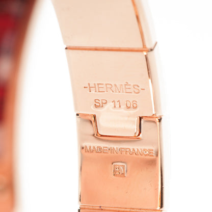 Hermes Enamel Printed Merveilleuses Lanternes Hinged Bracelet S Baroque 4 of 4