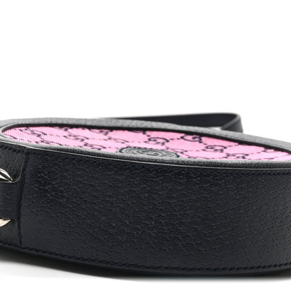 Gucci Monogram Multicolor Textured Calfskin Retro Interlocking G Round Shoulder Bag Pink Blue 10 of 11