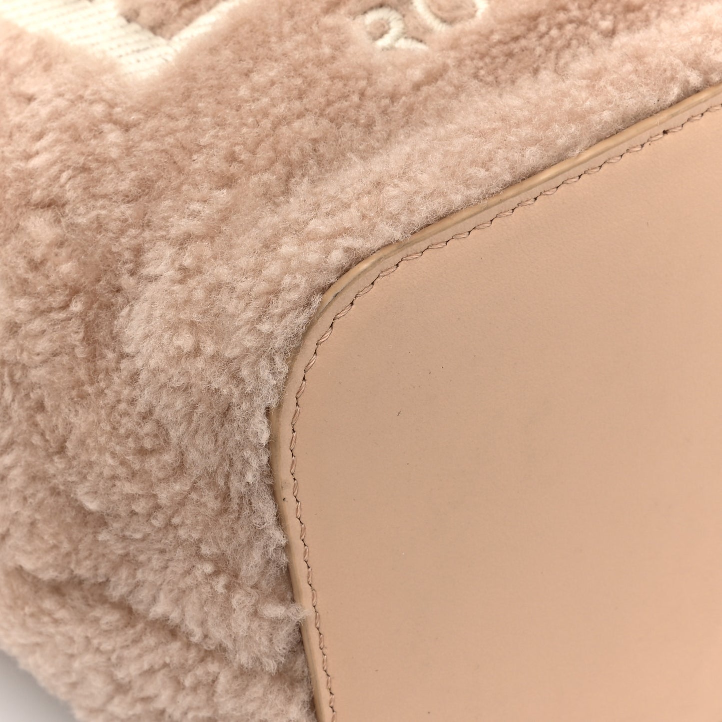 Sheepskin F is Fendi Logo Embroidered Mini Mon Tresor Bucket Bag Soap