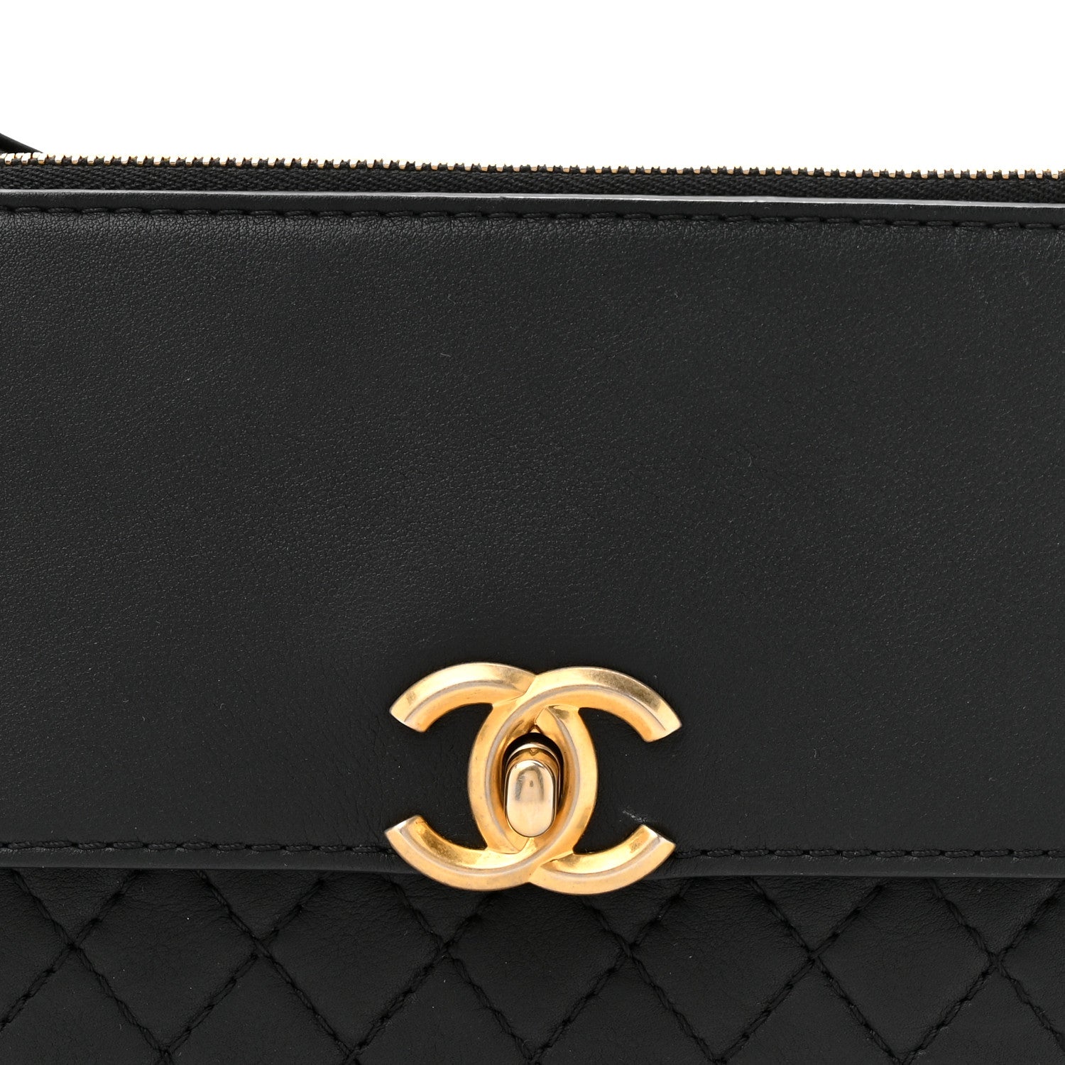 Chanel Calfskin Quilted Multi Pouching Flap And Coin Purse Black 8 of 10