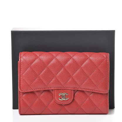 Chanel Caviar Quilted Medium Flap Wallet Red 10 of 10