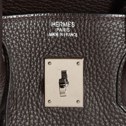 Hermes Toile Togo Birkin 35 Chocolate 13 of 31