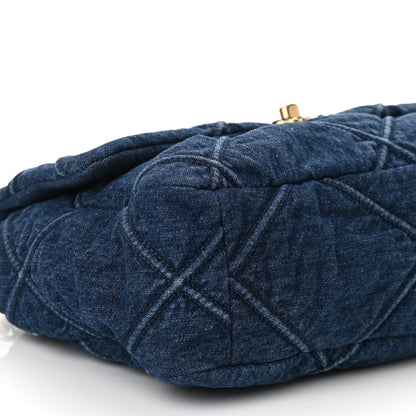 Chanel Denim Quilted Large Chanel 19 Flap Blue 9 of 10