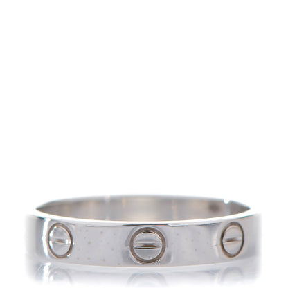 Cartier 18K White Gold 4mm LOVE Wedding Band Ring 55 7.25 1 of 4