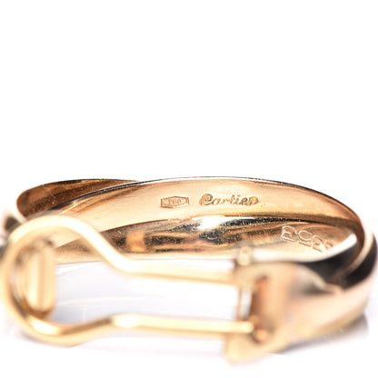 Cartier 18K Pink Yellow White Gold 5mm Trinity Hoop Clip-On Earrings 4 of 5