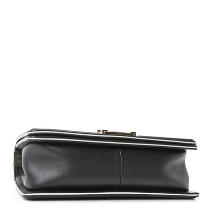 Chanel Calfskin Quilted Medium Boy Top Handle Flap Black 4 of 10