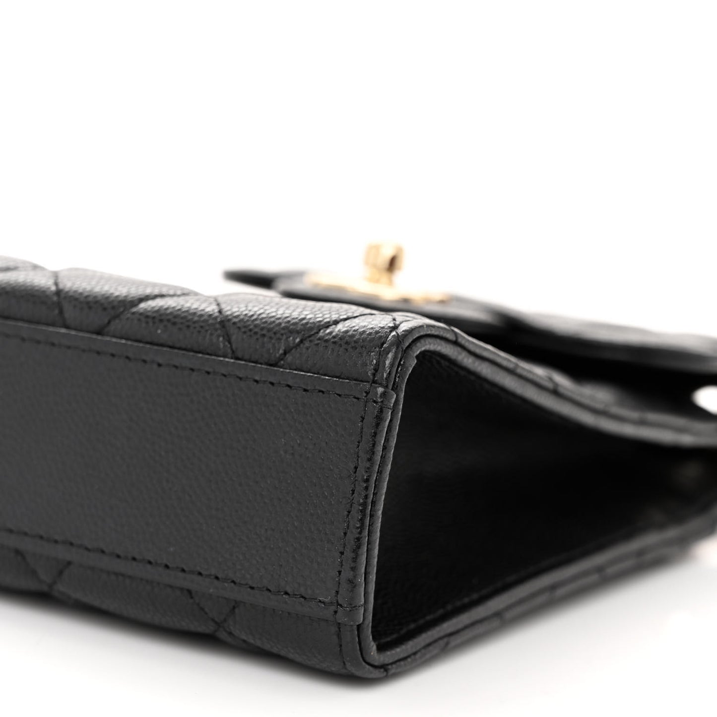 Caviar Quilted Classic Phone Holder Black