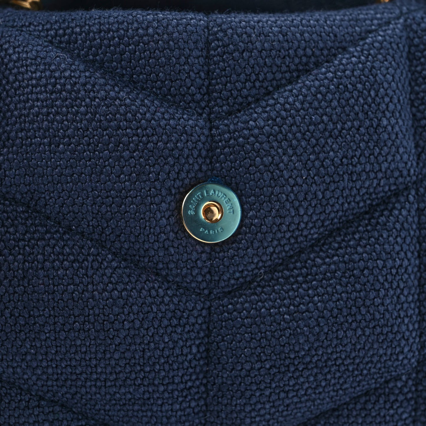 Canvas Quilted Toy Loulou Puffer Monogram Chain Satchel Deep Marine