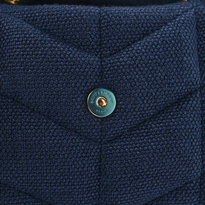 Saint Laurent Canvas Quilted Toy Loulou Puffer Monogram Chain Satchel Deep Marine 9 of 10