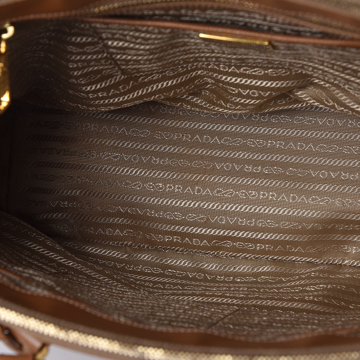 Prada Saffiano Large Galleria Double Zip Tote Caramel 11 of 21