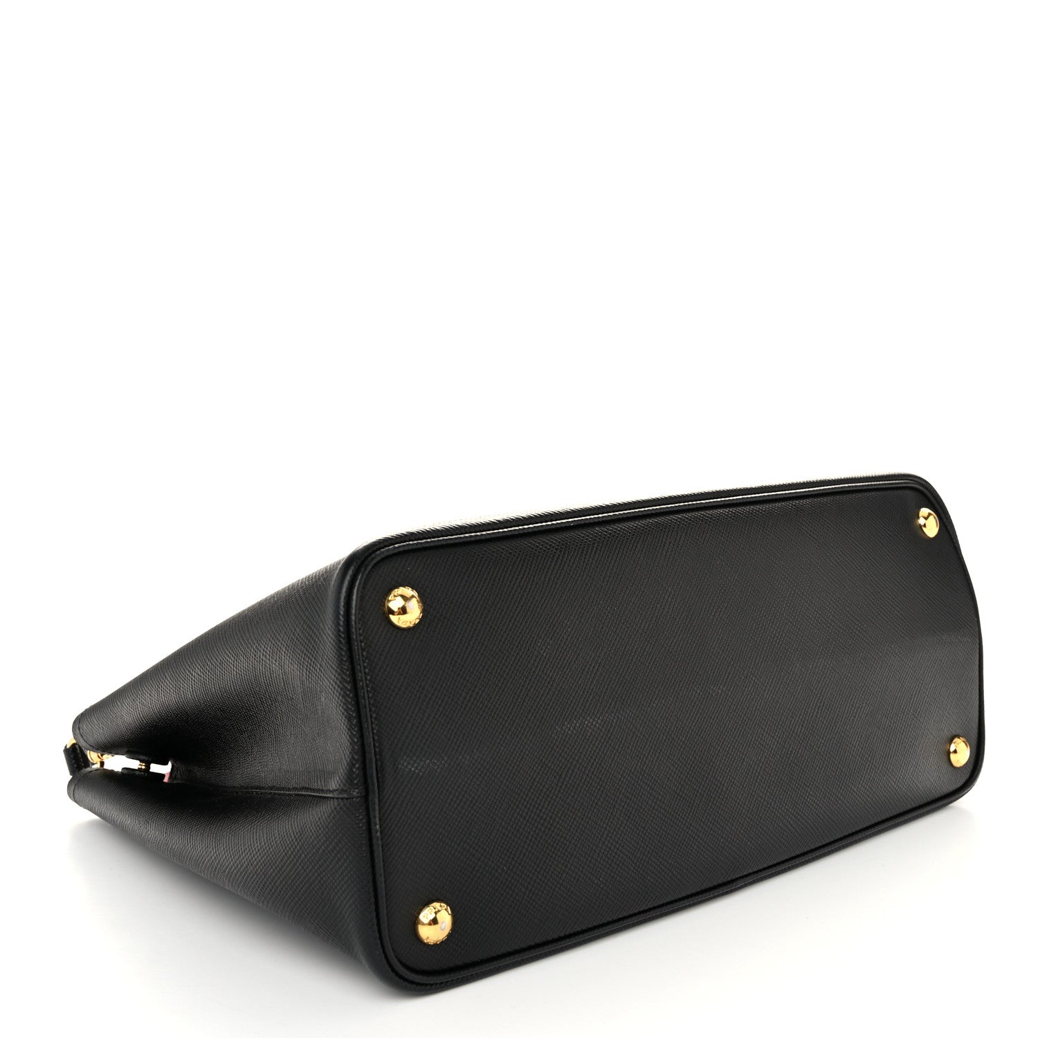 Prada Saffiano Cuir Medium Double Bag Black Fuoco 4 of 10