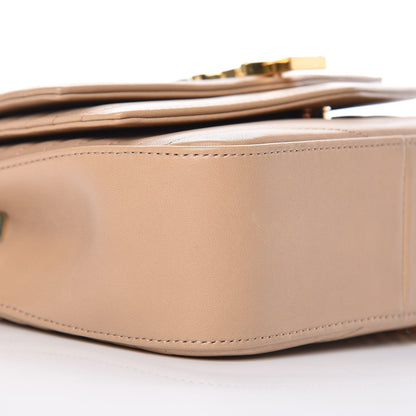 Saint Laurent Lambskin Matelasse Chevron Monogram Small Sulpice Bag Sable Beige 8 of 9