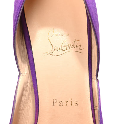 Christian Louboutin Satin Strass Eugenia 140 Pumps 39.5 Purple 6 of 8