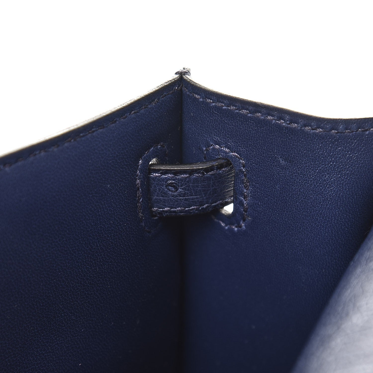 Hermes Ostrich Kelly Pochette Bleu Saphir 13 of 27