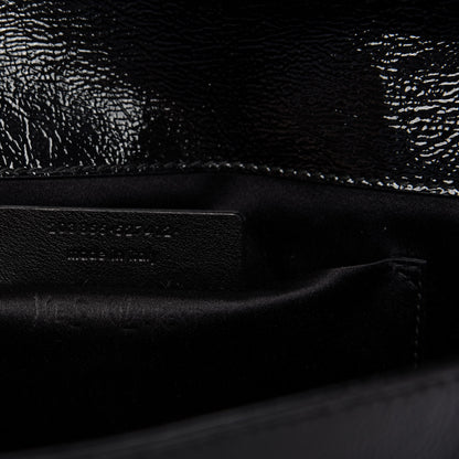 Saint Laurent Textured Patent Monogram Large Belle De Jour Clutch Black 9 of 10