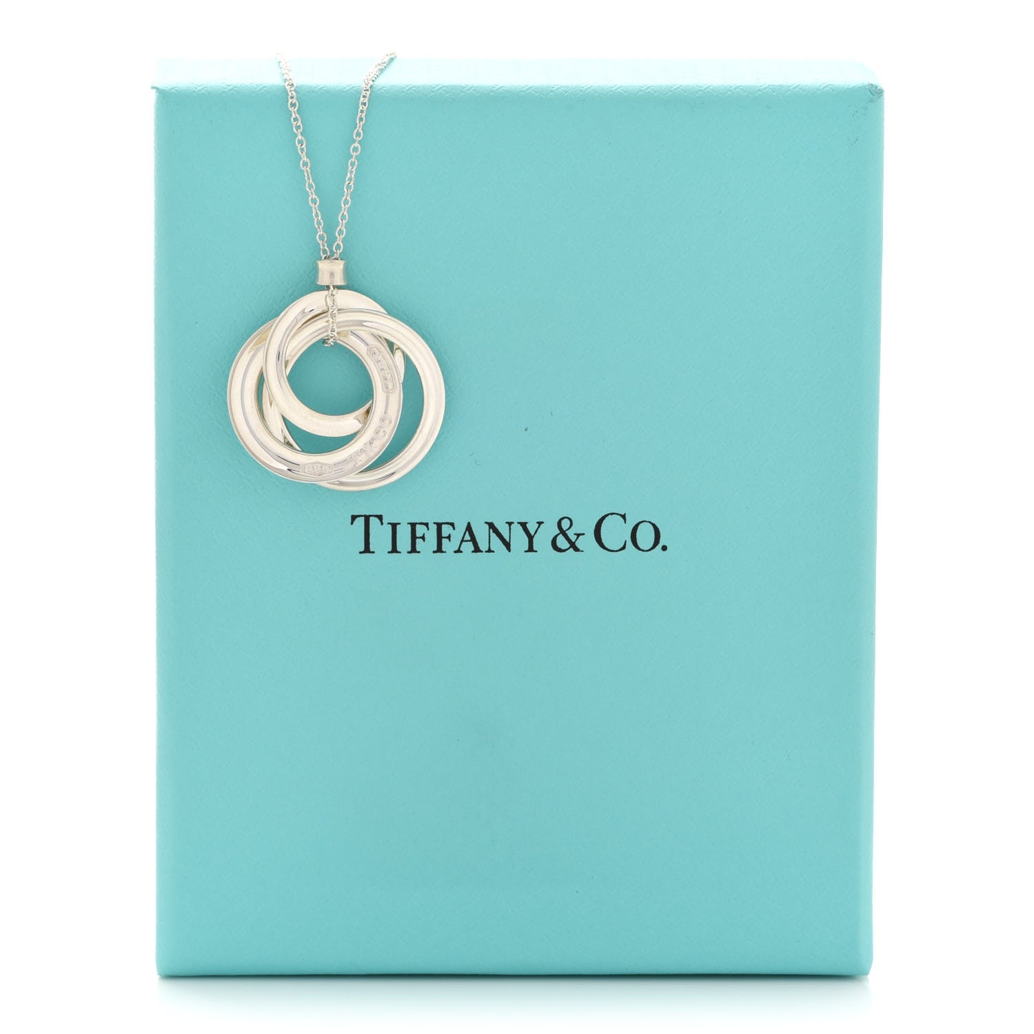 Tiffany Sterling Silver 1837 Circles Pendant Necklace 7 of 7