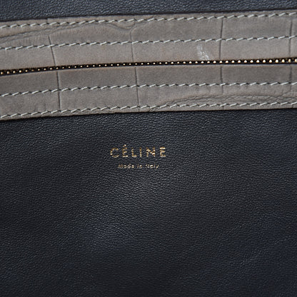 Celine Crocodile Embossed Nubuck Medium Phantom Luggage Grey 6 of 12