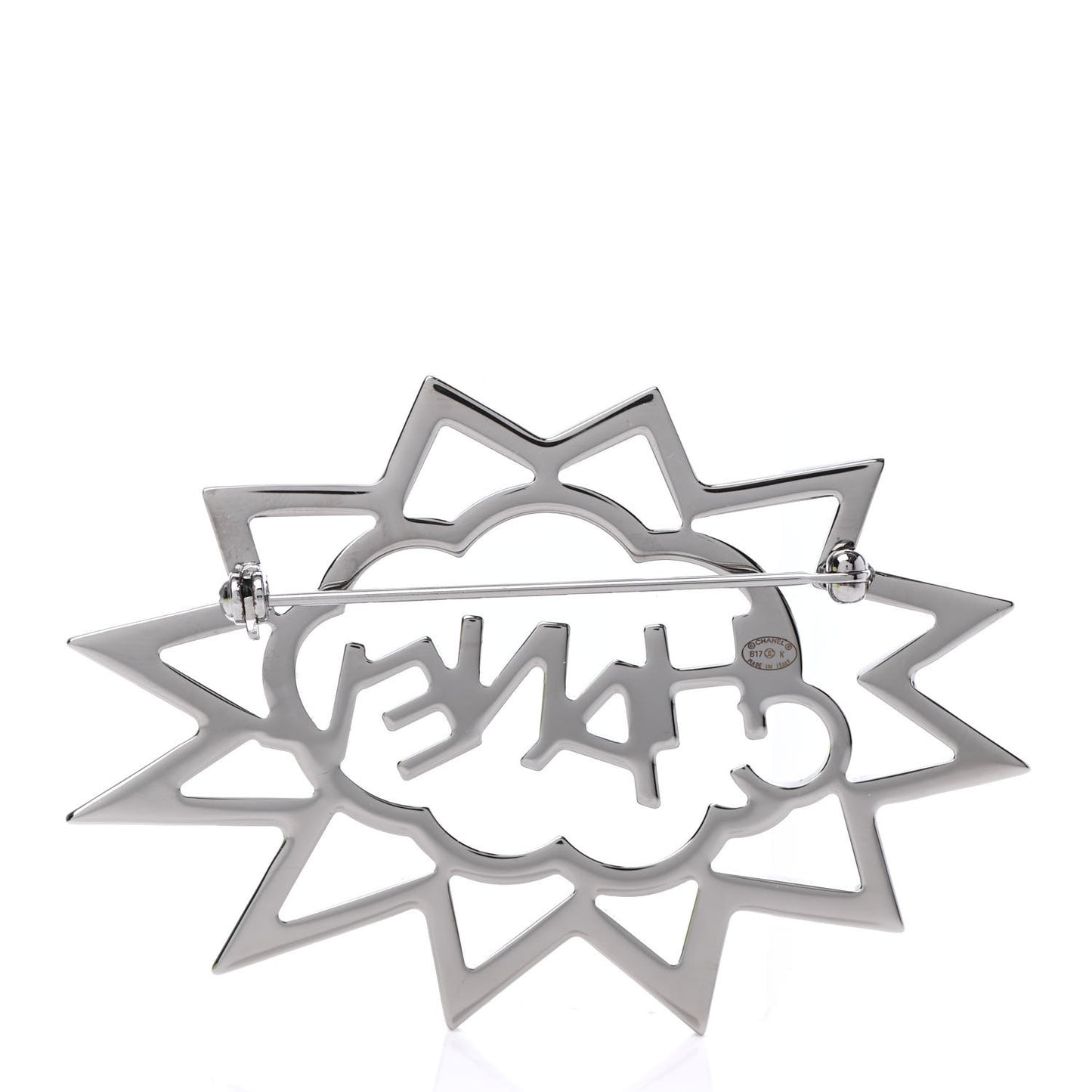 Ruthenium Crystal CC Brooch Red Yellow