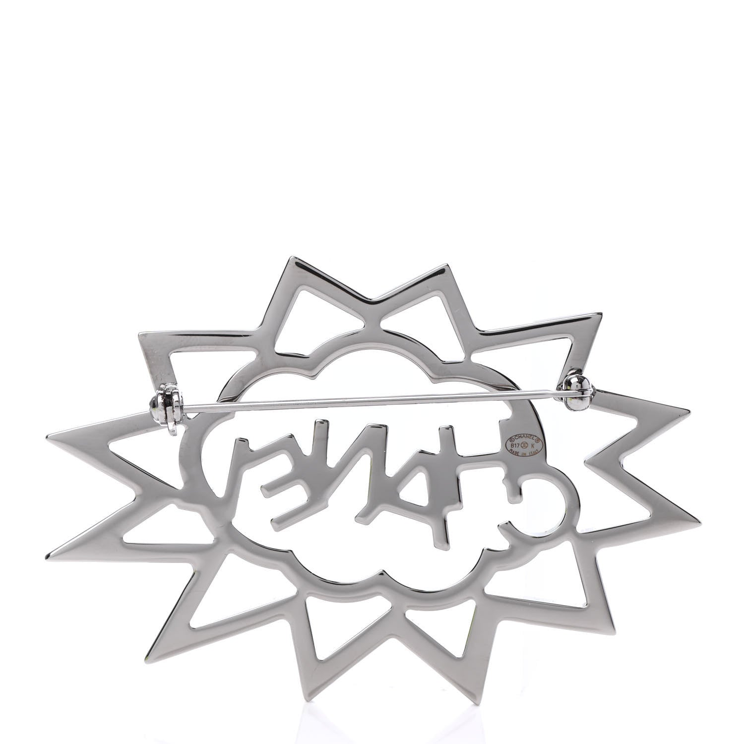 Chanel Ruthenium Crystal CC Brooch Red Yellow 2 of 3
