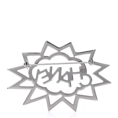 Chanel Ruthenium Crystal CC Brooch Red Yellow 2 of 3