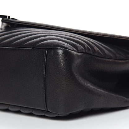 Saint Laurent Sheepskin Matelasse Chevron Monogram Large College Satchel Black 10 of 21