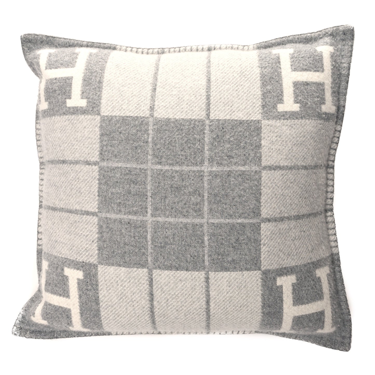Wool Cashmere Avalon III Pillow PM Ecru Gris Clair
