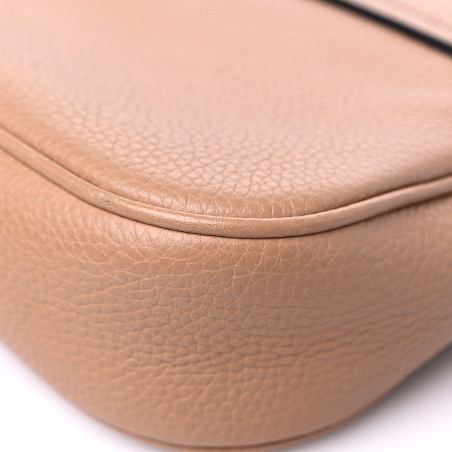 Pebbled Calfskin Medium Soho Flap Crossbody Camelia
