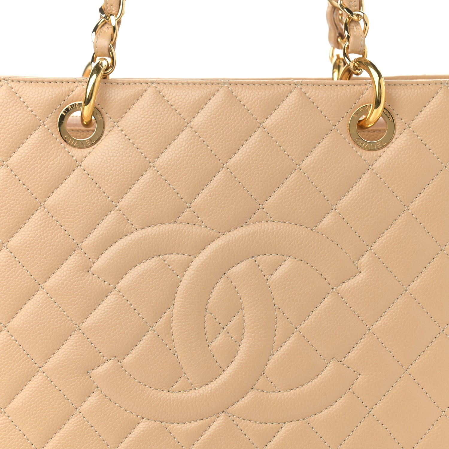 Chanel Caviar Quilted Grand Shopping Tote GST Beige Clair 8 of 11