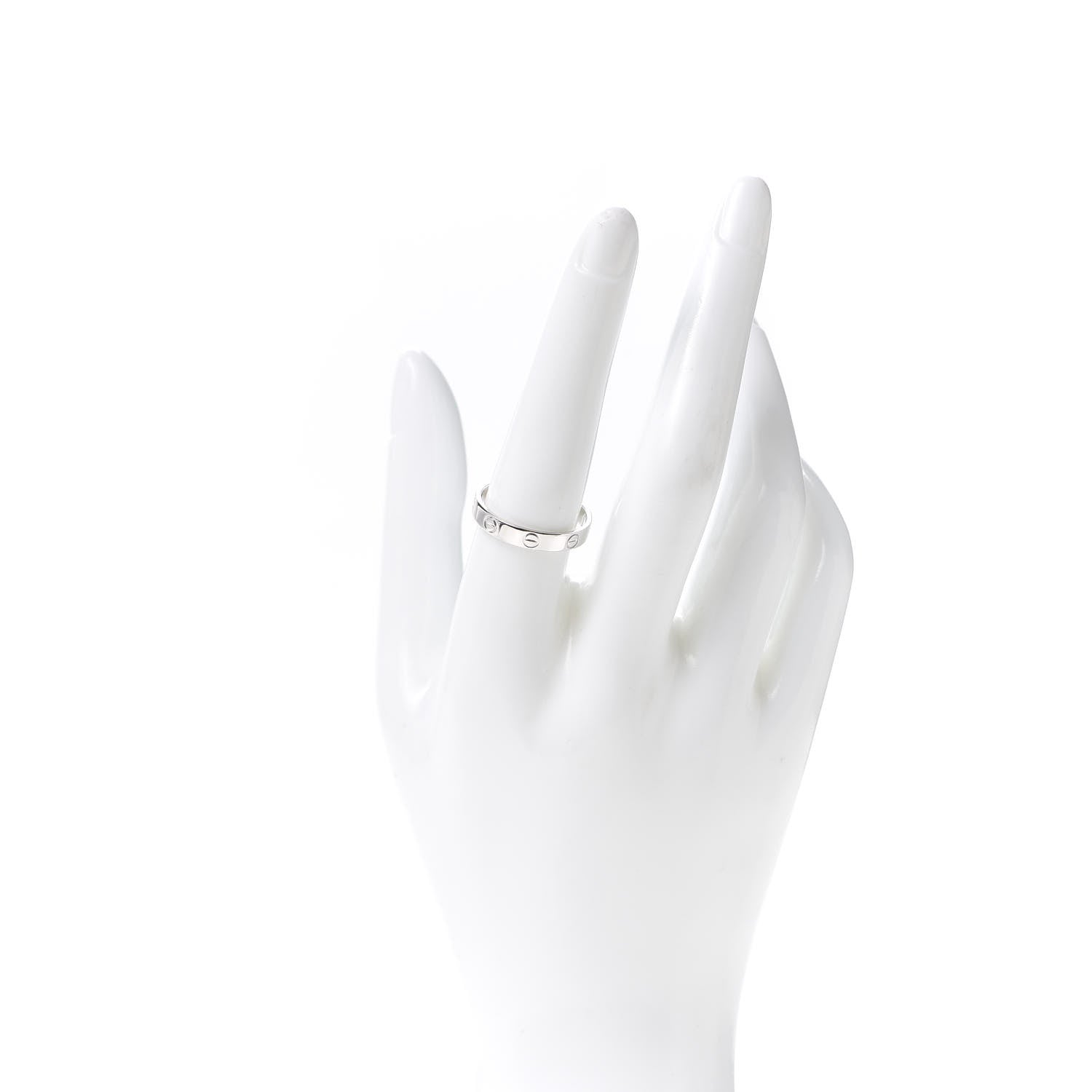 Cartier 18K White Gold 3.5mm LOVE Wedding Band Ring 58 8.5 2 of 4