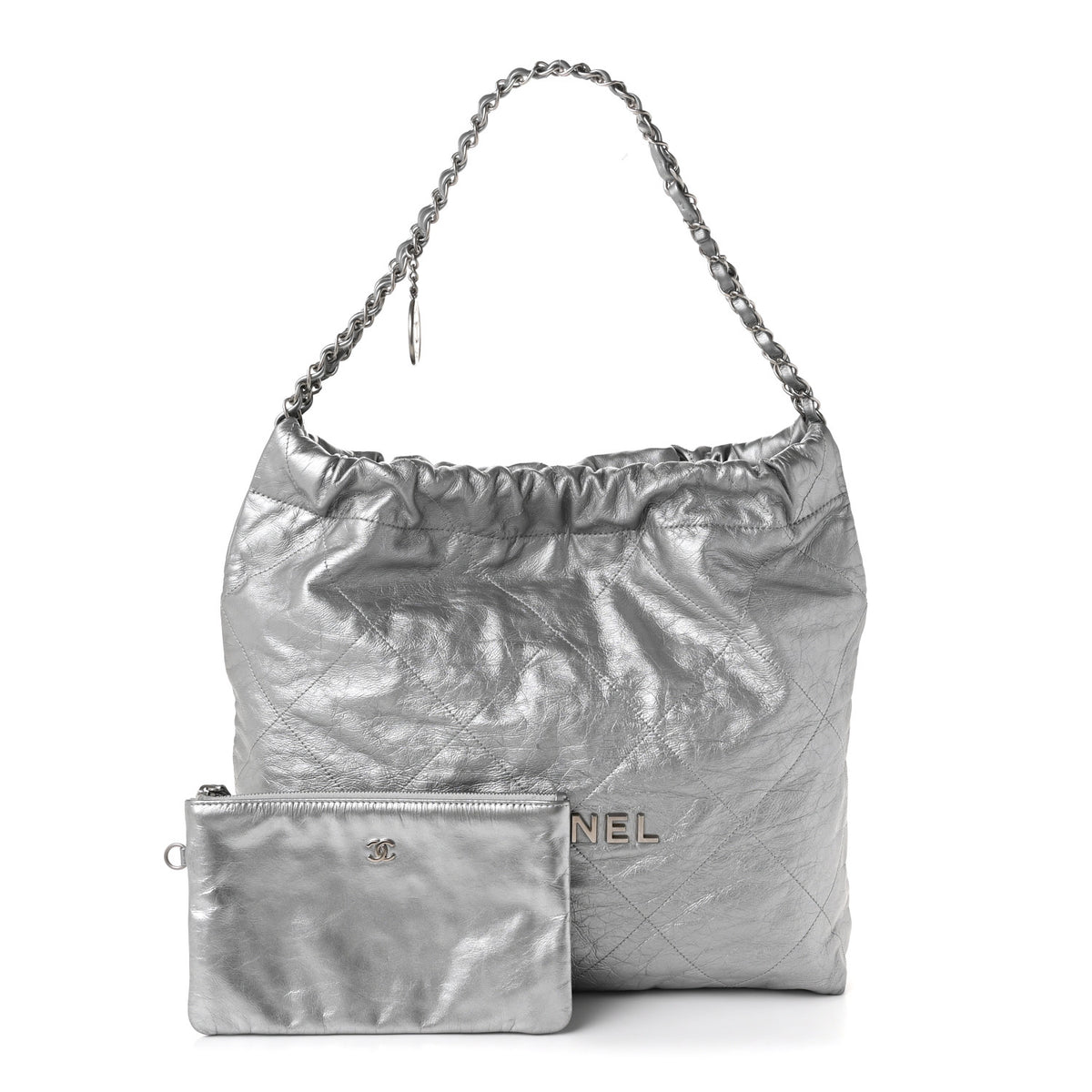 Chanel Metallic Calfskin Quilted Chanel 22 Silver 3 of 11