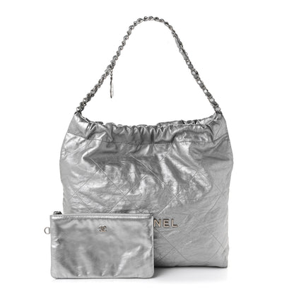Chanel Metallic Calfskin Quilted Chanel 22 Silver 3 of 11