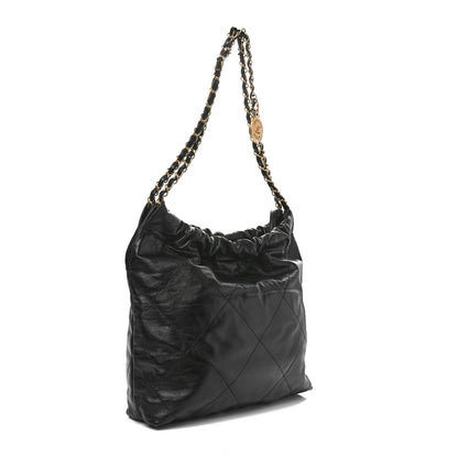 Chanel Shiny Calfskin Quilted Small Chanel 22 Black 3 of 11