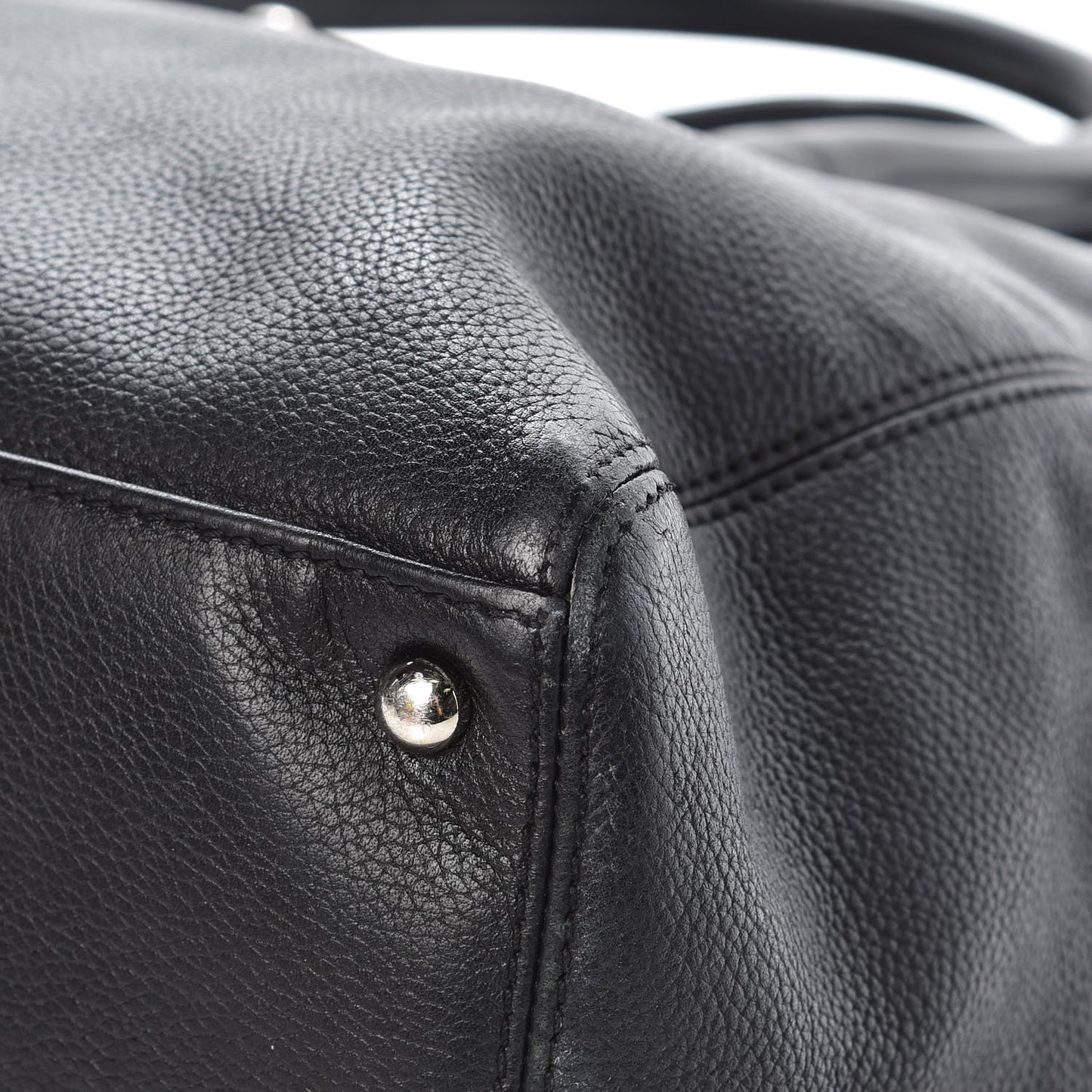 Calfskin Cerf Executive Shopper Tote Black